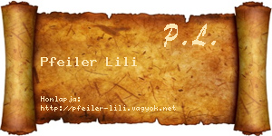 Pfeiler Lili névjegykártya